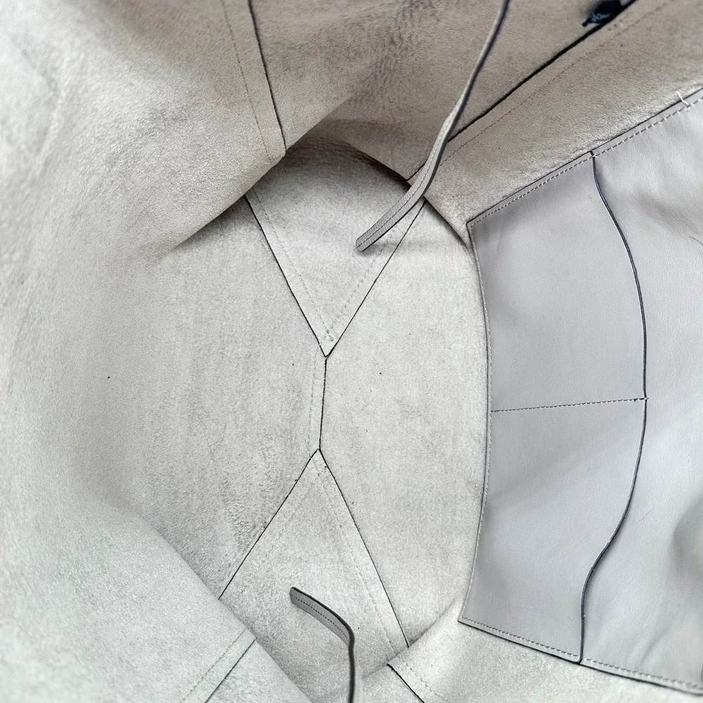 Michael Kors Junie Large Pebble Leather Tote Bag Pearl Grey - Picture 9 of 14